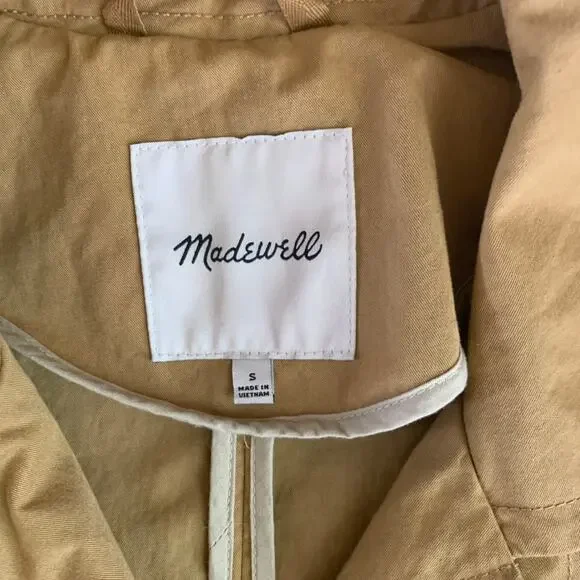 Madewell Signature Trench Coat Small Tan Belted Double Breasted Classic Jacket - Picture 4 of 8